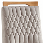 Conjunto Sala de Jantar Mesa Retangular Tampo Vidro/MDP com 6 Cadeiras Atena Estofadas Suede Espresso Móveis Castanho/Cinamomo/Bege Marrom/Pena/Off White
