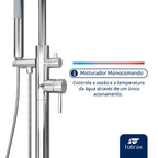 Torneira Misturador Monocomando de Piso para Banheira Maui Tubrax Cromado Tab0028-c