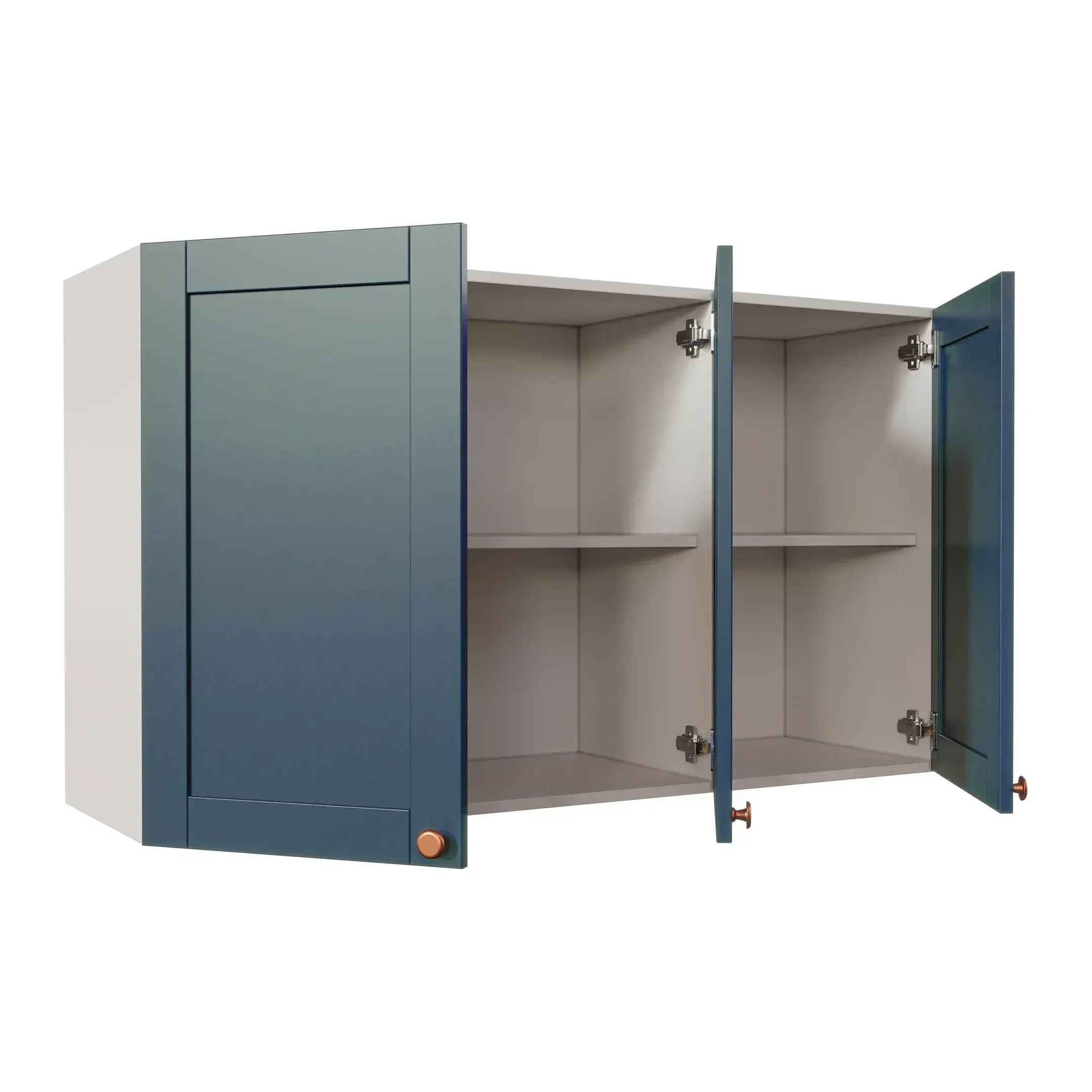 Armário Aéreo 3 Portas 120cm Arizona CabeCasa MadeiraOriginals Branco/Azul