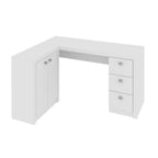 Escrivaninha Mesa Escritório em L com Armários ME4100 3 Gavetas 136cm Tecno Mobili