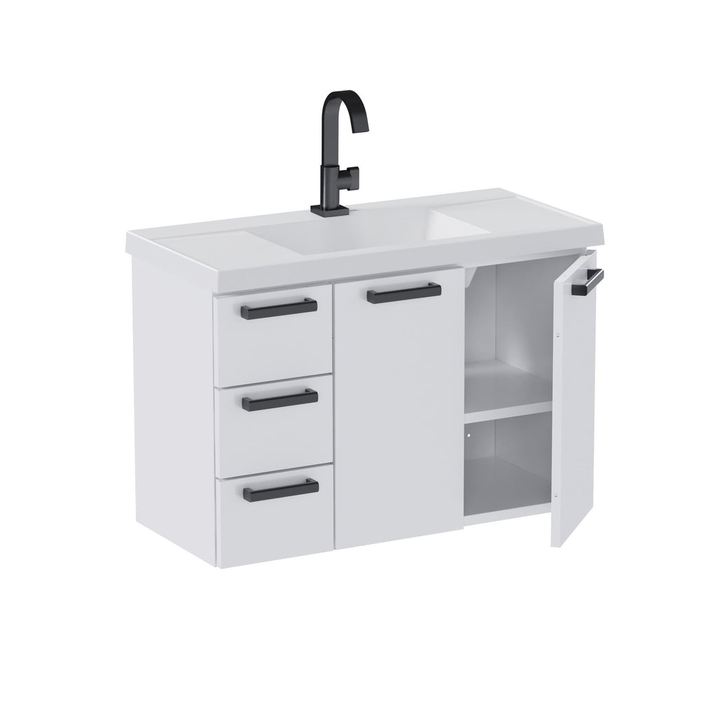 Gabinete para Banheiro em Aço Cozimax Damasco 3 Gavetas 81cm Branco