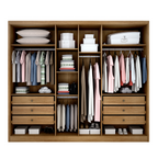Guarda-Roupa Casal 6 Portas 6 Gavetas Reno Novo Horizonte 100% MDF Marrom/Cumaru/Fendi