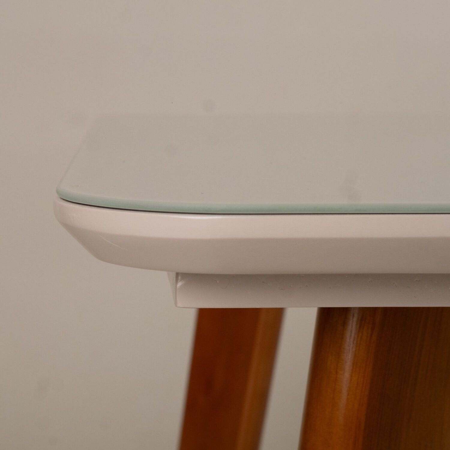 Conjunto Sala de Jantar Mesa Verona Tampo Vidro e MDF com 4 Cadeiras Ímola Authentic Off White Espresso Móveis