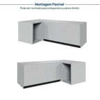 Cozinha Modulada Nara CabeCasa MadeiraOriginals 15 Peças 11 Aéreos 3 Balcões 1 Cristaleira Cinza