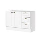 Balcão para Pia 2 Portas 3 Gavetas MDF 120cm Emily Espresso Henn Branco HP