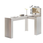 Escrivaninha Mesa Escritório Penteadeira em L Porta Objetos Jade 135,5cm Belaflex