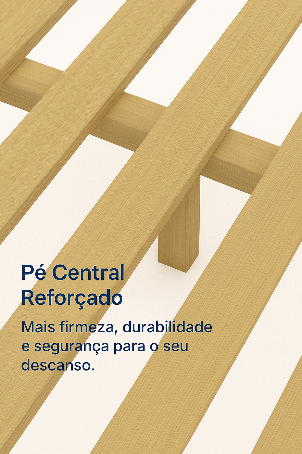Cama de Casal Lunna Madeira Maciça Empório Paraíso Bege/Caramelo