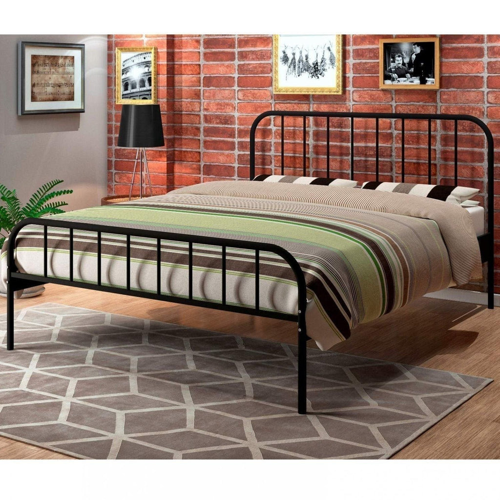 Cama Casal em Aço Tubular Julia Preto Yescasa