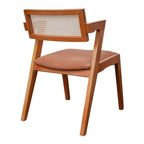 Kit 6 Cadeiras de Jantar Verona Madeira Maciça Rattan Natural Estofada Espresso Móveis