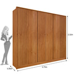 Guarda-Roupa Casal Ripado 6 Portas 6 Gavetas 275cm Yescasa Marrom/Cinamomo