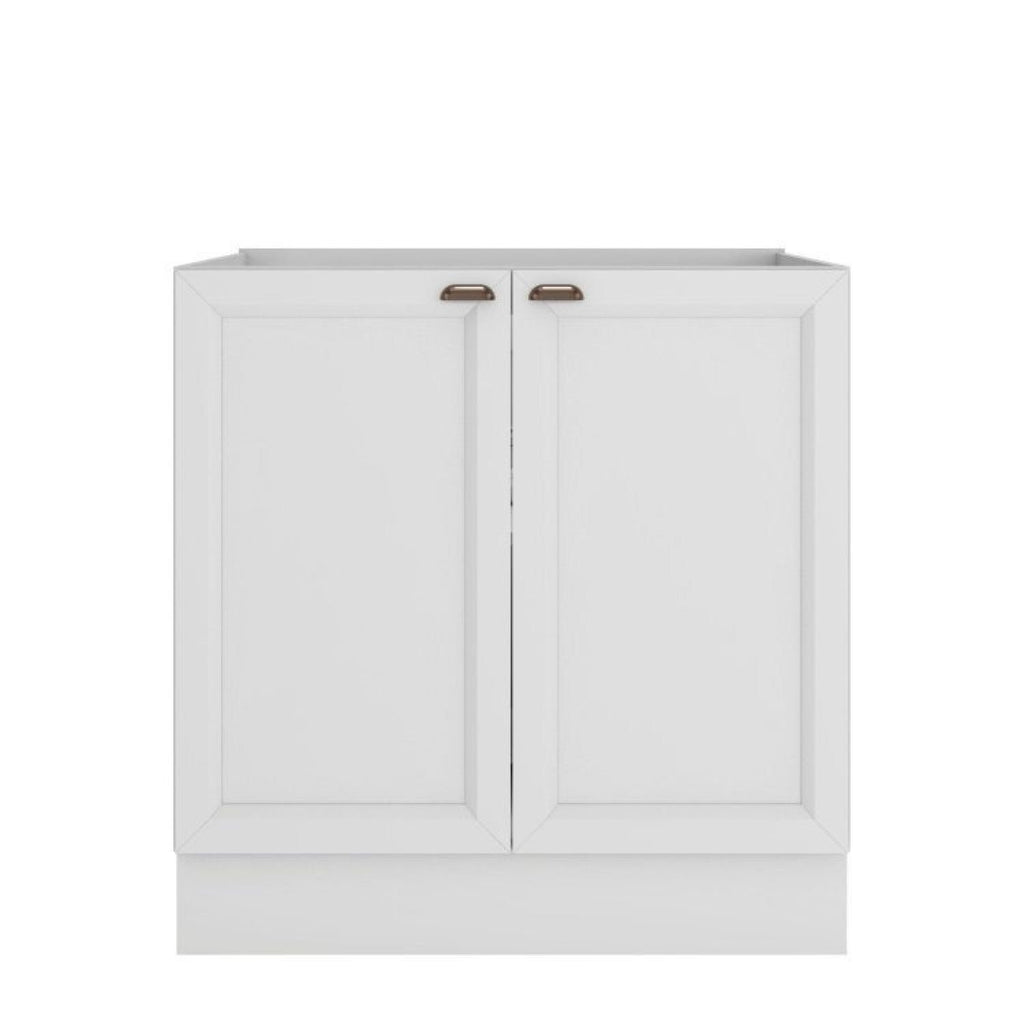 Cozinha Completa Modulada Unna Yescasa 6 Peças 15 Portas 2 Gavetas Paneleiro Nicho Branco