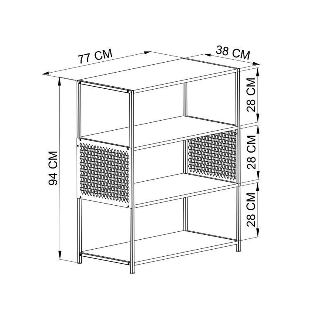 Conjunto Sala de Estar Completa Rack TV 60 Polegadas, Estante e Aparador Industrial Telado Marrom Espresso Móveis