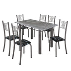 Conjunto Sala de Jantar Mesa Tampo de Granito com 6 Cadeiras Topázio Sara Yescasa