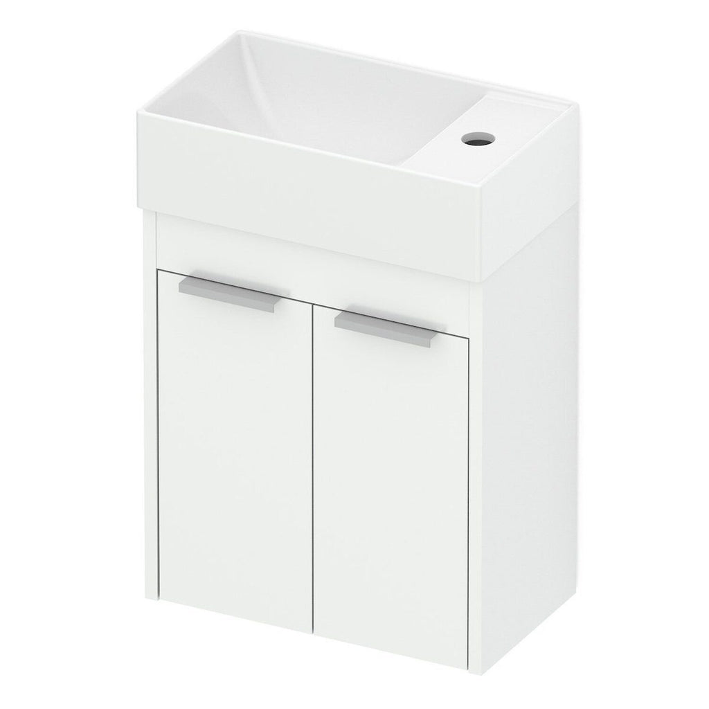Kit Gabinete Suspenso Saveiro 2 Portas 40x22 com Lavatório Integrado Celite Branco