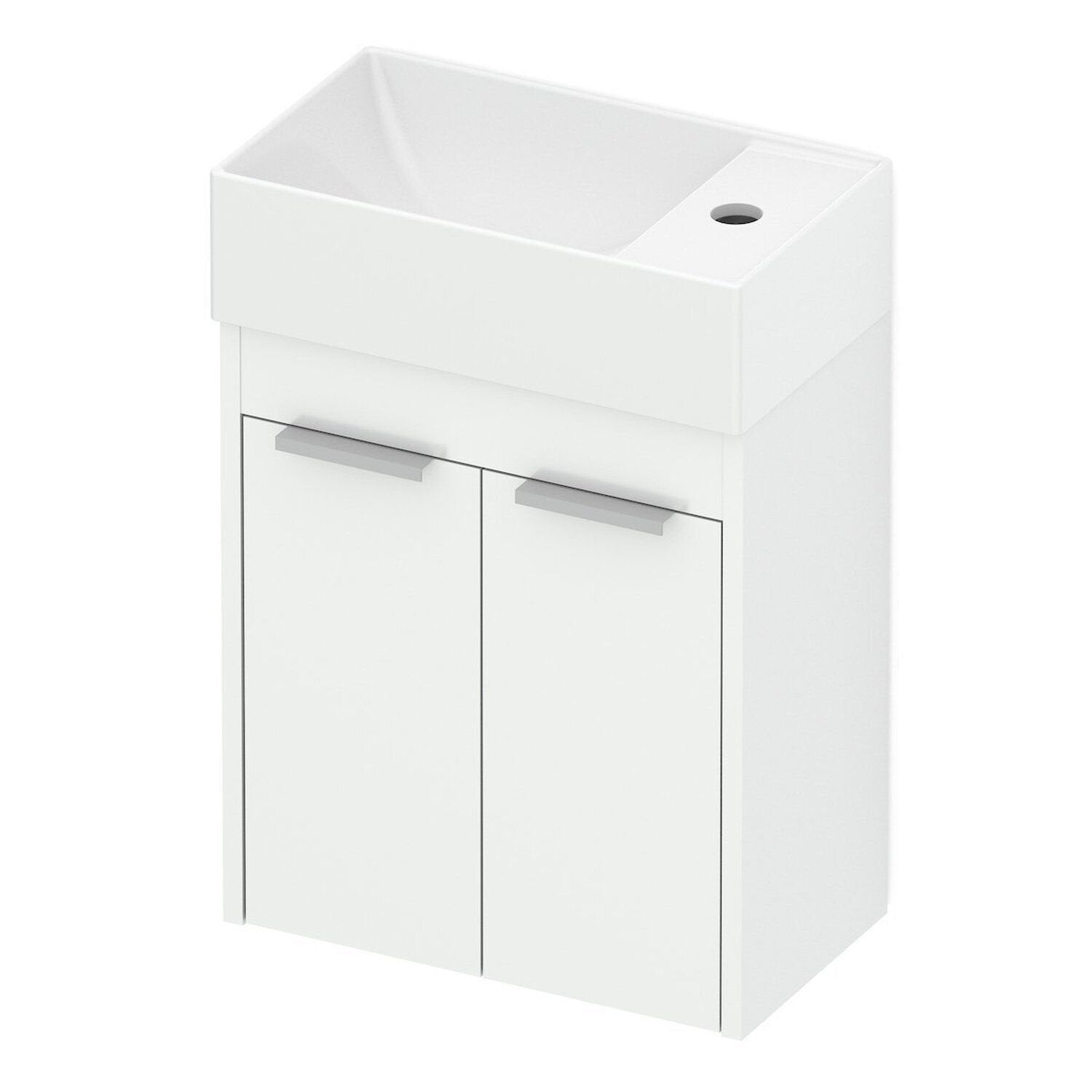 Kit Gabinete Suspenso Saveiro 2 Portas 40x22 com Lavatório Integrado Celite Branco