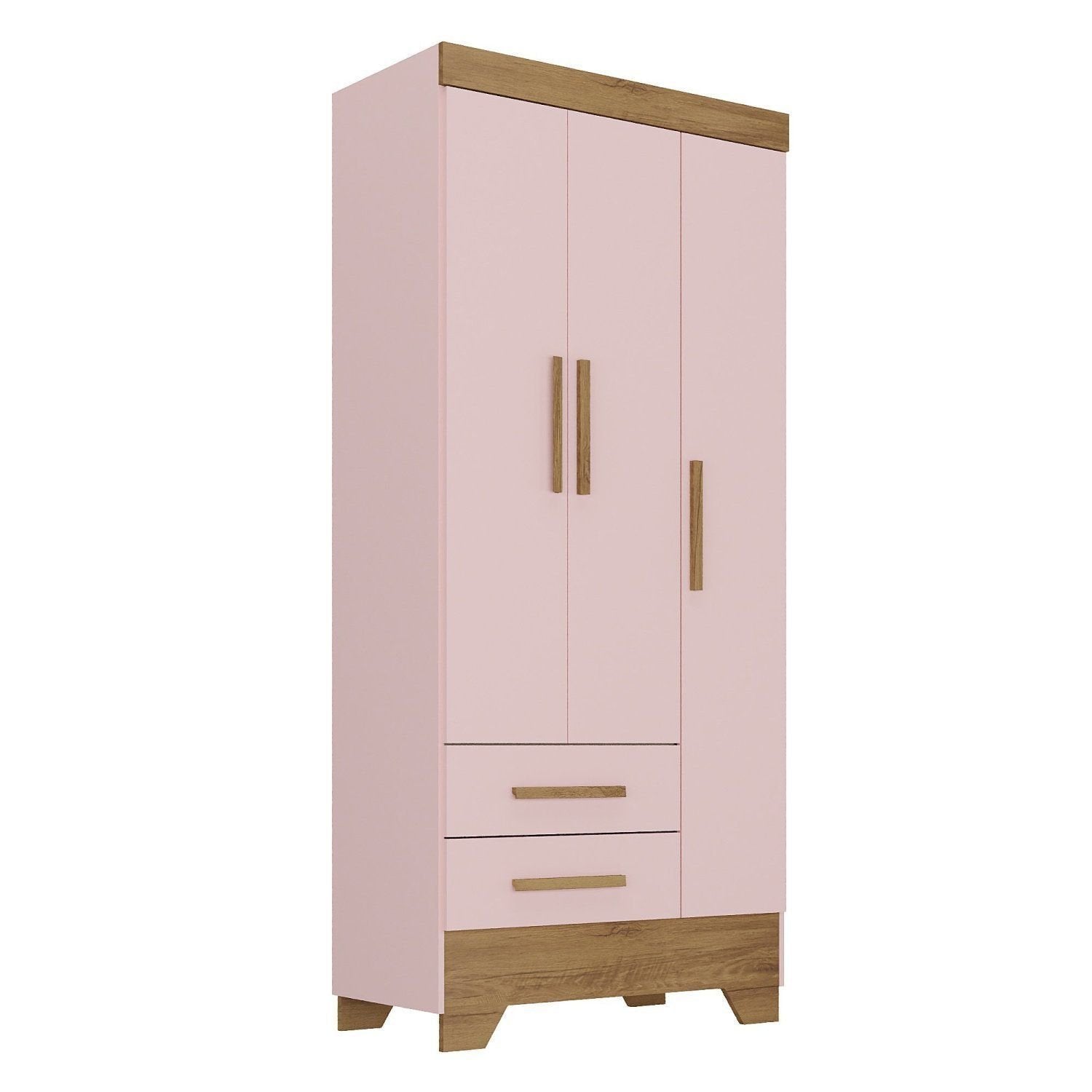 Quarto Infantil Completo Guarda-Roupa 3 Portas 2 Gavetas com Cômoda Selene Espresso Móveis