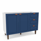 Balcão de Cozinha 2 Portas 3 Gavetas 120cm Pérola Yescasa Branco/Azul