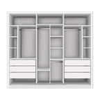 Guarda-Roupa Casal 3 Portas 6 Gavetas com Espelho Premium Lux Yescasa Branco