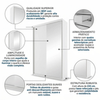 Guarda-Roupa Solteiro 2 Portas 1 Espelho 100% MDF Geneve RR Móveis Branco