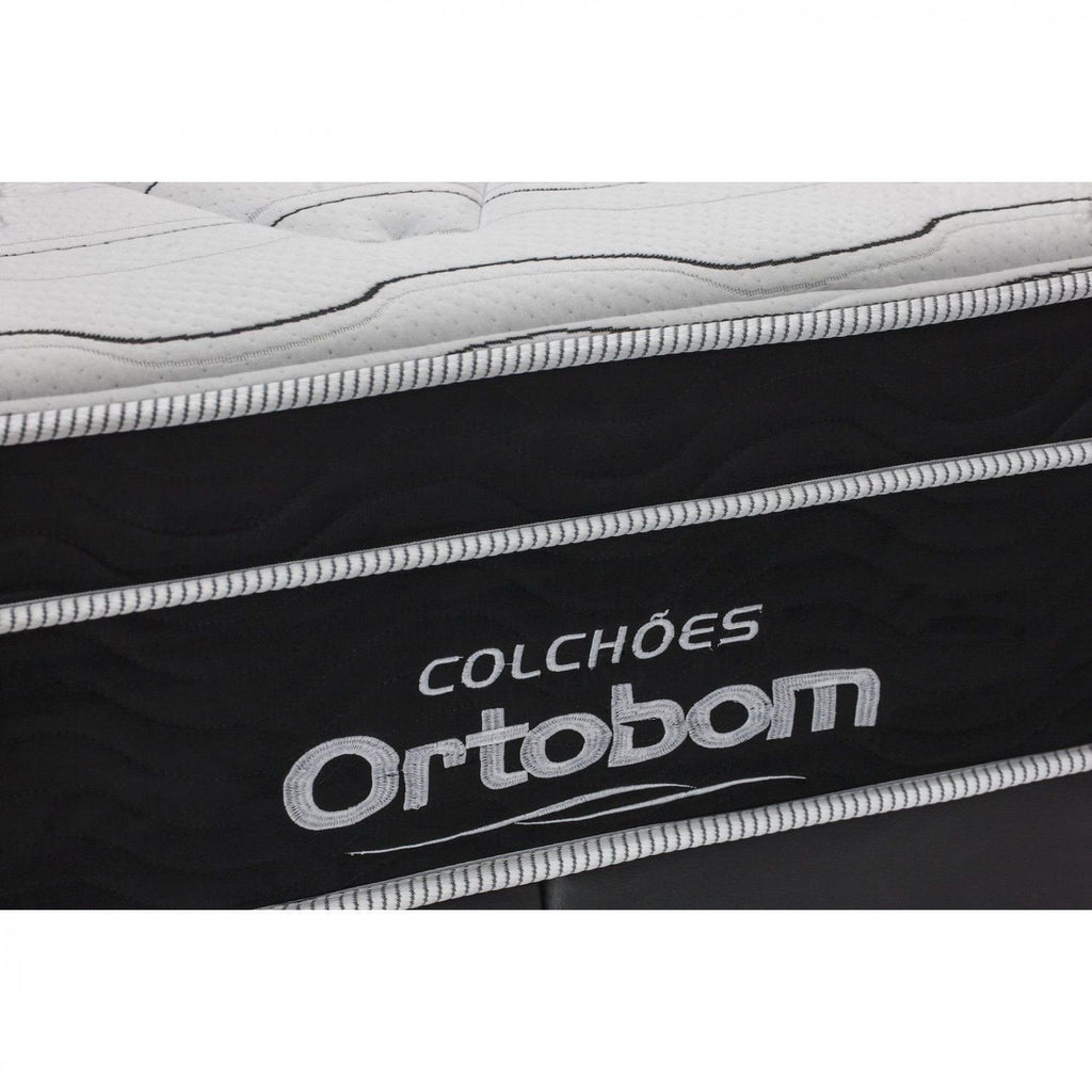 Colchão Solteiro Molas Ensacadas Ortobom Elegant Preto Branco 88x188x28cm