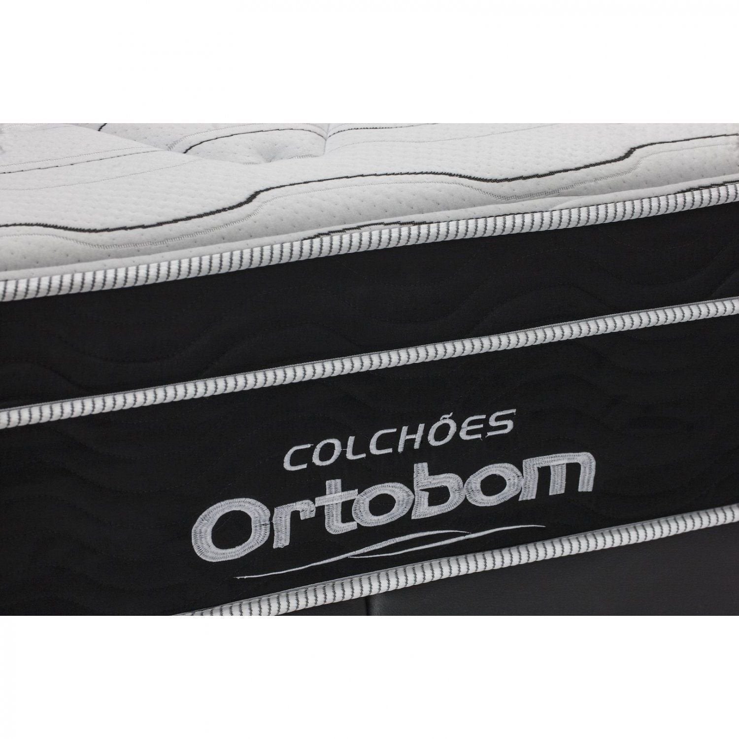 Colchão Solteiro Molas Ensacadas Ortobom Elegant Preto Branco 88x188x28cm
