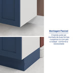 Balcão de Canto Oblíquo 2 Portas 80cm Arizona CabeCasa MadeiraOriginals Azul/Branco