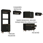 Armário de Cozinha Completa 330cm Preto Reims Madesa 01