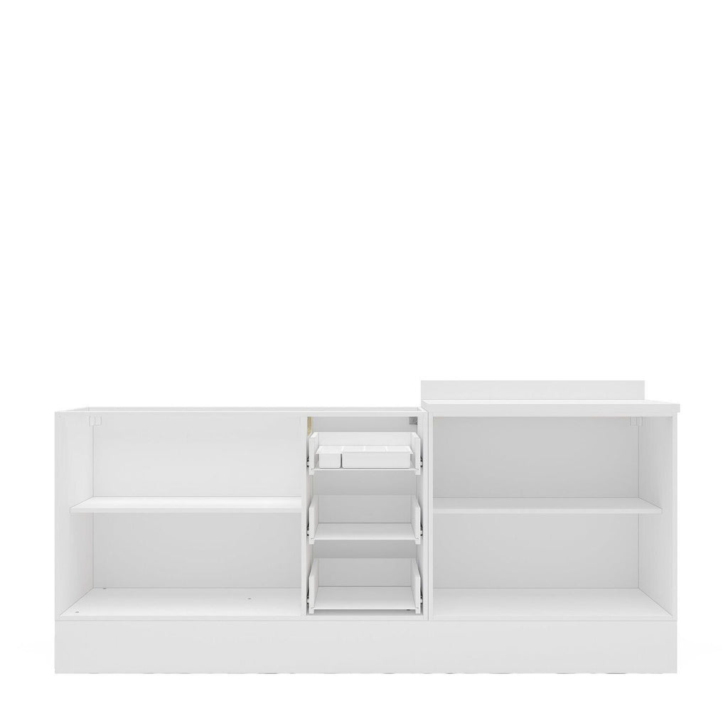 Cozinha Pérola Compacta com Rodapé 2 Peças Balcão 2 Gavetas 3 Portas Yescasa Branco