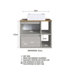 Conjunto para Banheiro Modulado 5 Peças com Iluminação LED e Cuba Yescasa 156cm Bege/Mel/Arenas