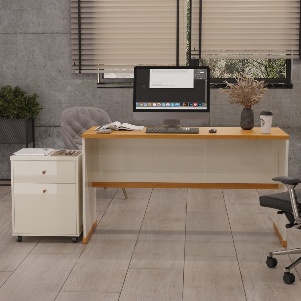 Kit Escritório Office Escrivaninha e Gaveteiro Berlin ViaNossa