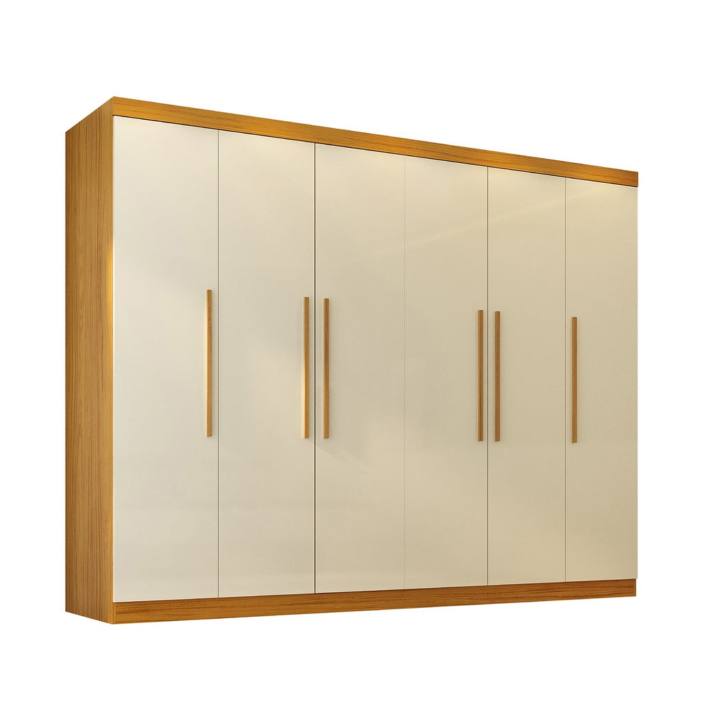 Guarda-Roupa Casal 6 Portas Carnaúba CabeCasa MadeiraOriginals 100% MDF Marrom/Off White