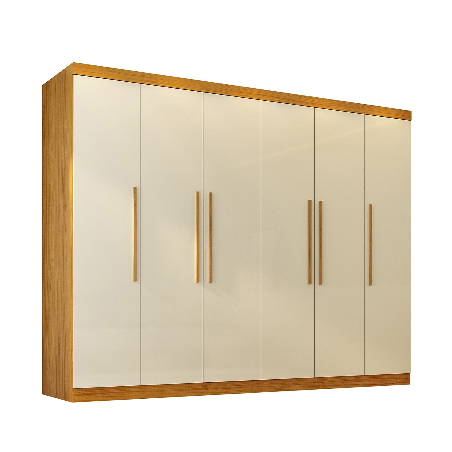 Guarda-Roupa Casal 6 Portas Carnaúba CabeCasa MadeiraOriginals 100% MDF Marrom/Off White