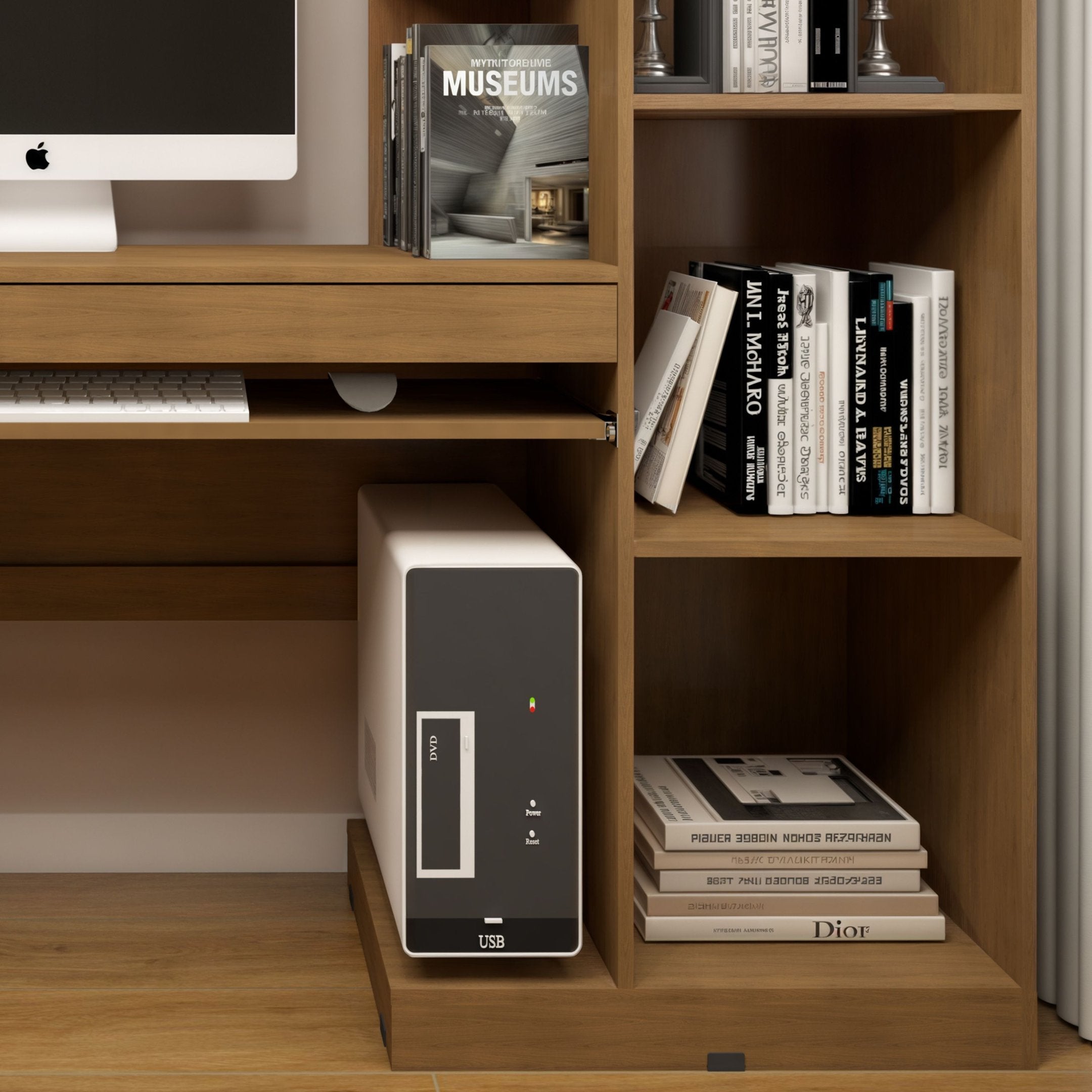 Mesa para Computador Escrivaninha com Armário Office 1 Gaveta 130cm Valdemóveis