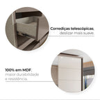 Guarda-Roupa Casal Henn Dream 2 Portas Deslizantes com Espelho 100% MDF Off White/Avelã