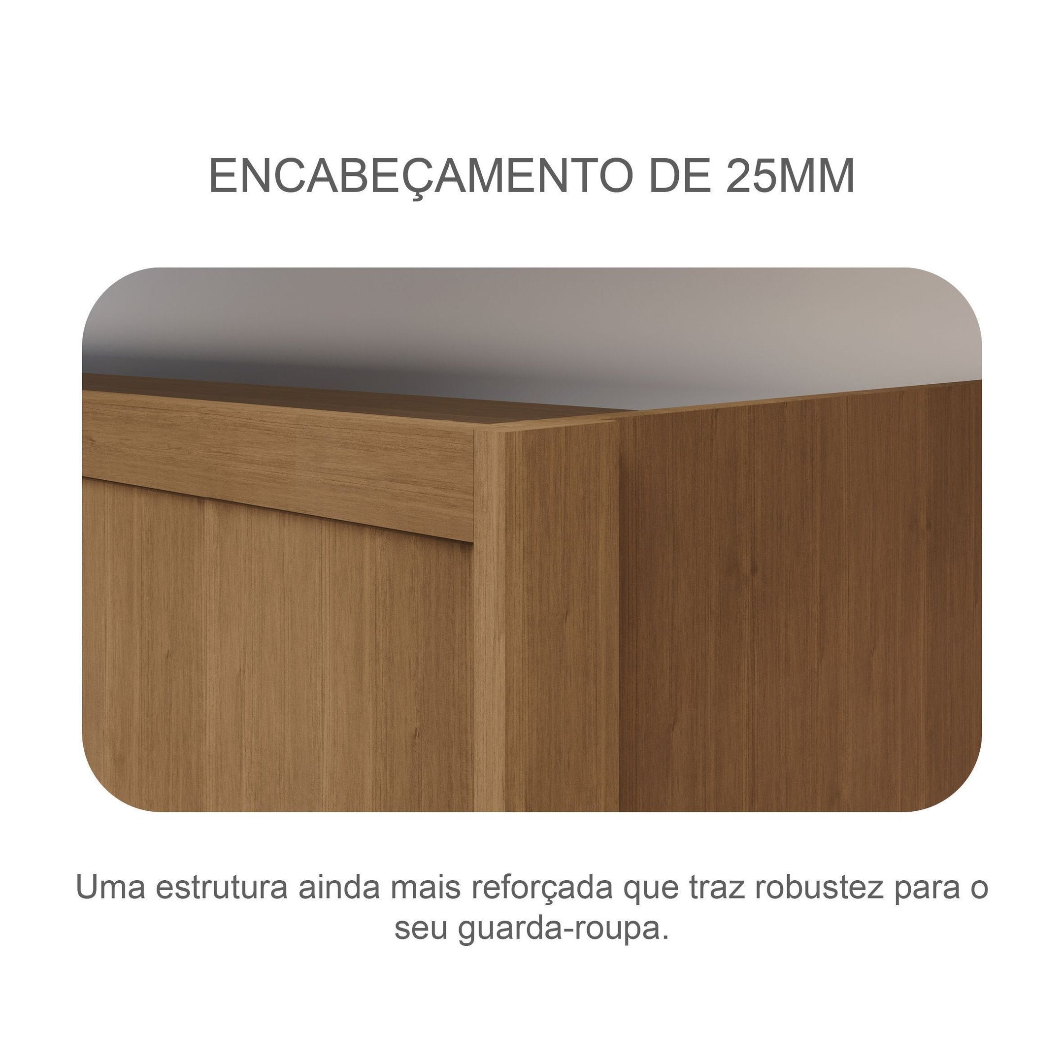 Guarda-Roupa Casal 3 Portas 6 Gavetas com Espelho Vegas Novo Horizonte 100% MDF Branco