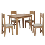 Conjunto Sala de Jantar Mesa Retangular Tampo MDP 1,10m com 4 Cadeiras Delta Nicoli Sonetto Móveis