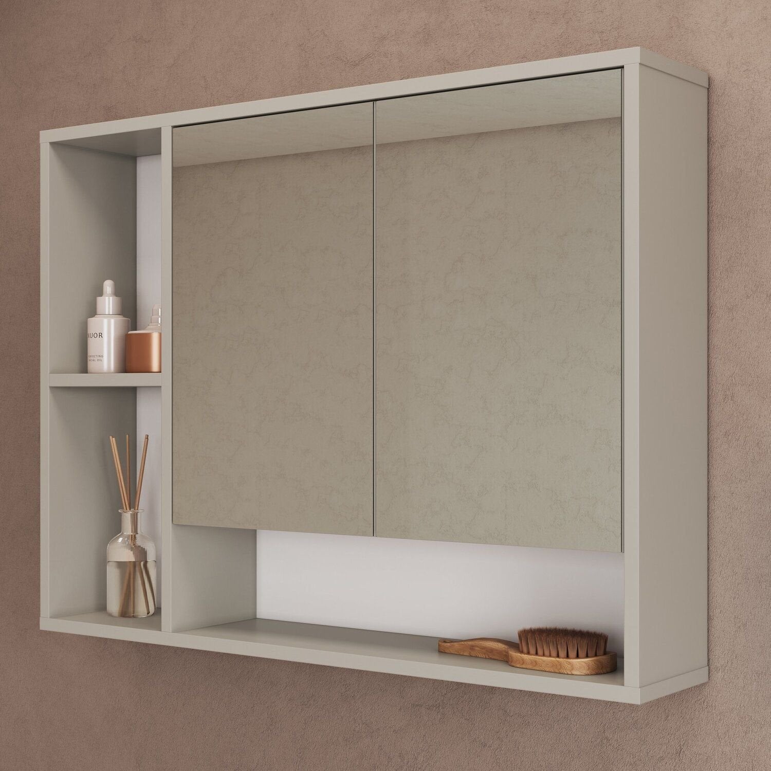 Conjunto para Banheiro Modulado 3 Peças Gabinete Suspenso com Cuba Belarus Art in Móveis 108cm Arenas