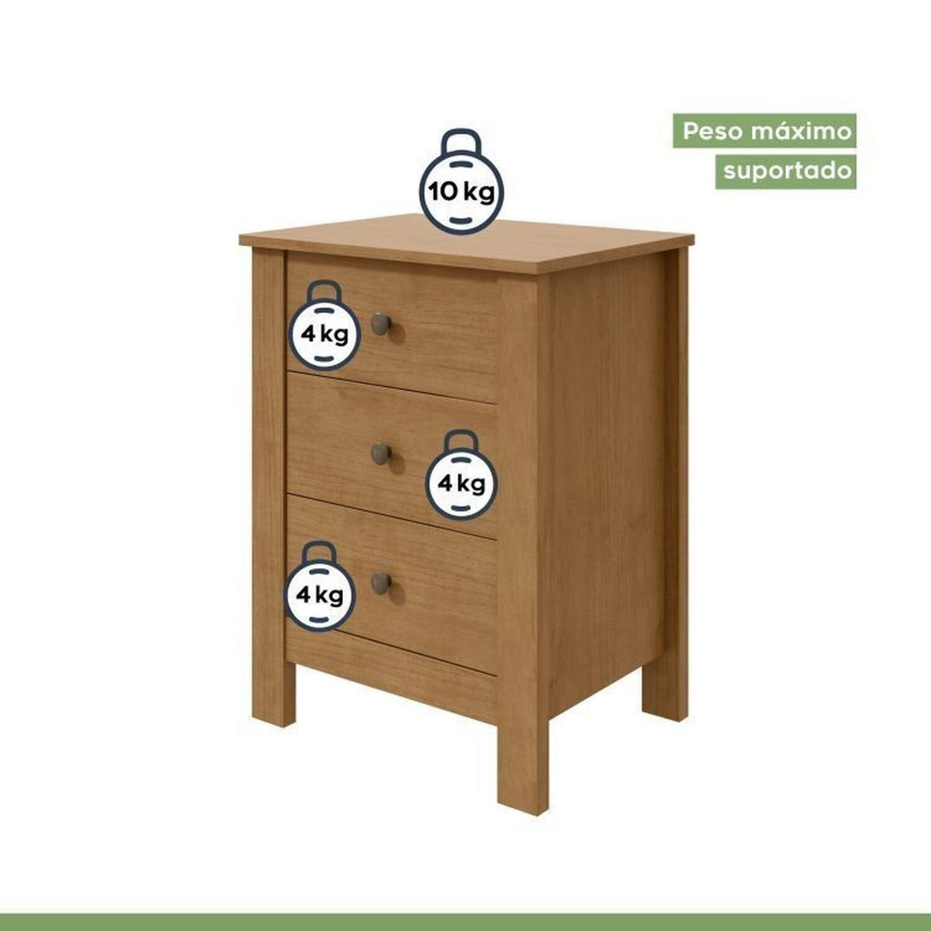 Kit Quarto Infantil 3 Peças com 2 Camas Solteiro e Mesa de Cabeceira Athenas Maggiore Amêndoa Clean