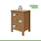 Kit Quarto Infantil 3 Peças com 2 Camas Solteiro e Mesa de Cabeceira Athenas Maggiore Amêndoa Clean