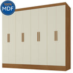 Guarda-Roupa Casal 8 Portas 4 Gavetas Jatobá Yescasa 100% MDF Cinamomo/Off White
