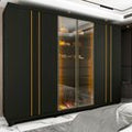 Guarda-Roupa Casal 6 Portas com Pés e LED Absolut New Reflecta Gelius Móveis 100% MDF Off White