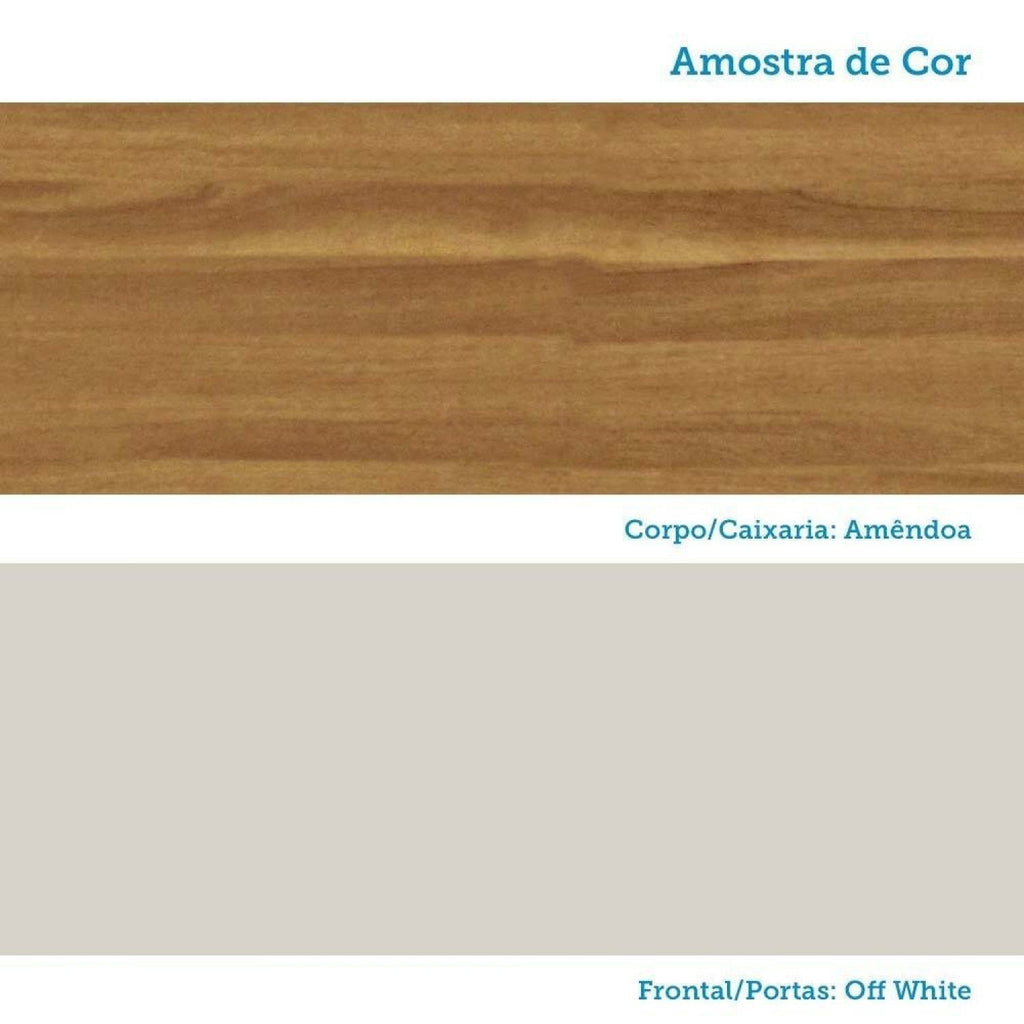 Armário Aéreo de Cozinha 120cm 3 Portas Vidro Reflecta Itália Espresso Móveis Bege/Amêndoa/Off White