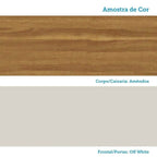 Armário Aéreo de Cozinha 120cm 3 Portas Vidro Reflecta Itália Espresso Móveis Bege/Amêndoa/Off White