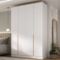 Guarda-Roupa Casal 4 Portas 2 Gavetas Logan Yescasa 100% MDF Branco/Olmo Italiano