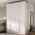 Guarda-Roupa Casal 4 Portas 2 Gavetas Logan Yescasa 100% MDF Branco/Olmo Italiano