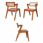 Kit 6 Cadeiras de Jantar Verona Madeira Maciça Rattan Natural Estofada Espresso Móveis