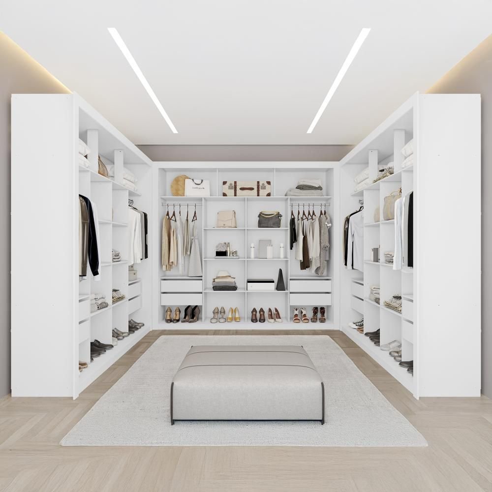 Guarda-Roupa Closet Triplo Amoudi Móveis NT6060 MDF 12 Gavetas Branco
