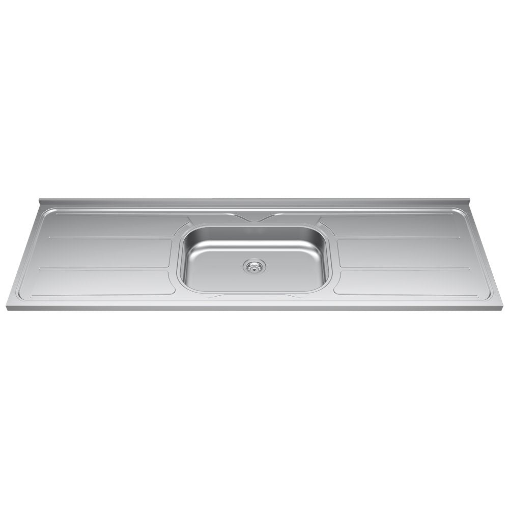 Pia de Cozinha com Cuba 180cm Aço Inox e Válvula Ghel Plus