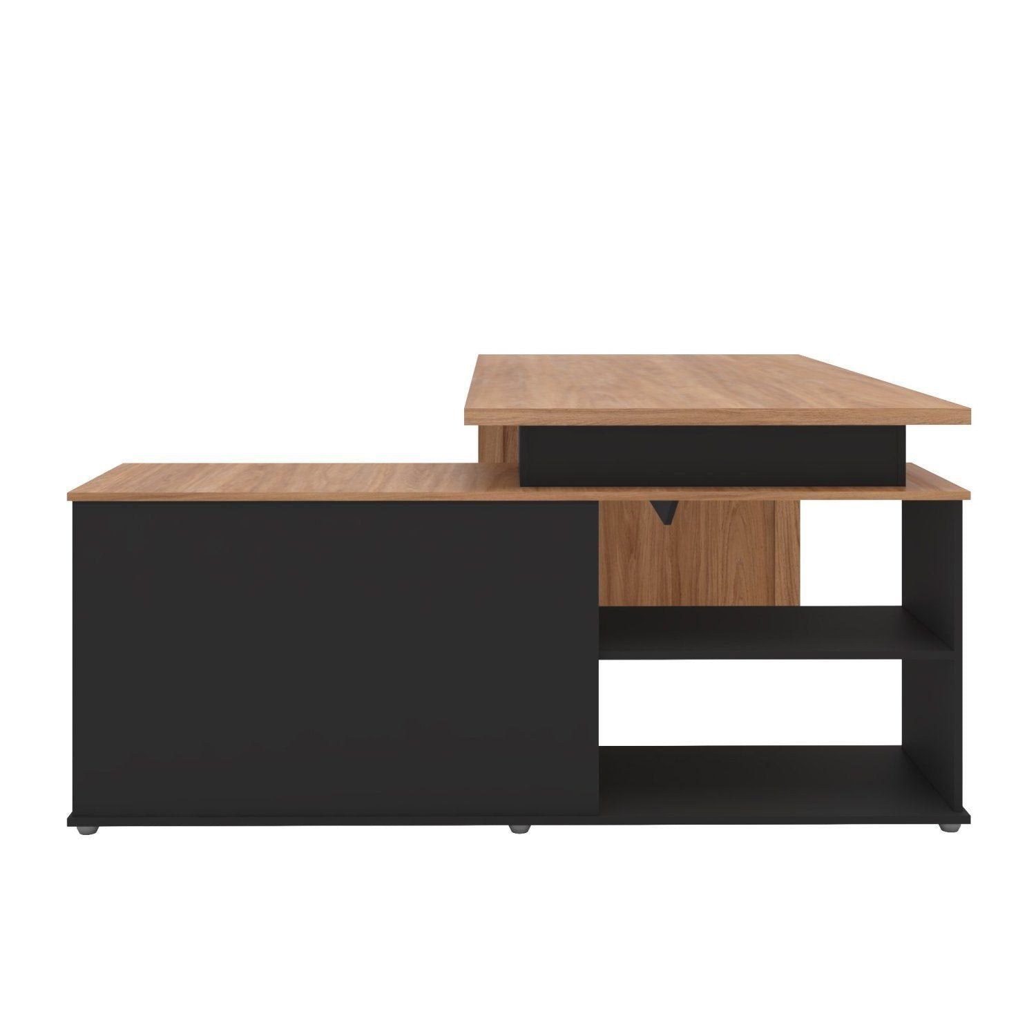 Escrivaninha Mesa Escritório Diretor em L Spring 3 Gavetas 1 Porta 180cm Yescasa