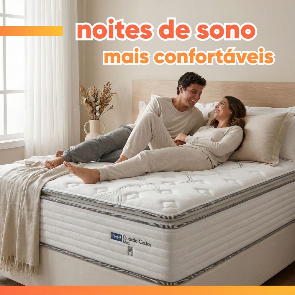 Colchão Queen Molas Guarda Costas Max Pillow Probel Branco/Cinza 158x198x40cm